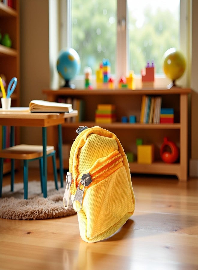 WLngtv Yellow Mini Doll Backpack School Bag Model Dollhouse School Accessory for 1/6 Scale Dollhouse Decor - Image 5